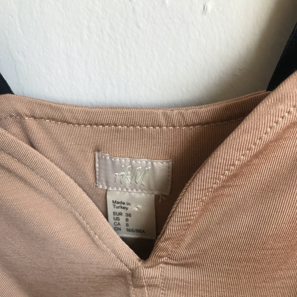 H&M Nude and Black Body Con Dress with Pencil Skirt - Size 8 - Picture 4 of 8